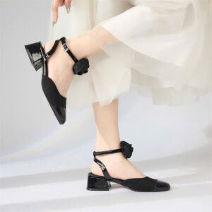 Giày Cao Gót MOONN N16 - Giày Cao Gót Kiểu Dáng Mũi Oval, Giày Gót Vuông Cao 3cm