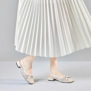 Giày Cao Gót Moonn N15  - Giày Cao Gót Ren Lãng Mạng, Mũi Vuông Thời Thượng