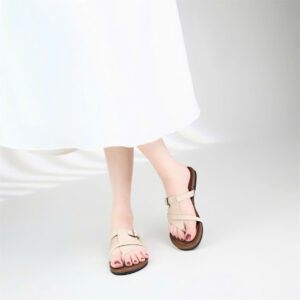 Dép nữ Moonn kẹp xỏ ngón nữ quai da miếng cách điệu