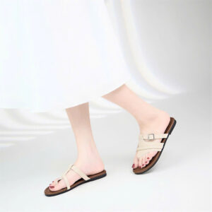 Dép nữ Moonn kẹp xỏ ngón nữ quai da miếng cách điệu