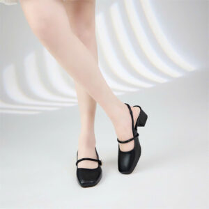 iày slingback nữ Moonn màu đen – thiết kế mũi tròn, quai hậu tinh tế
